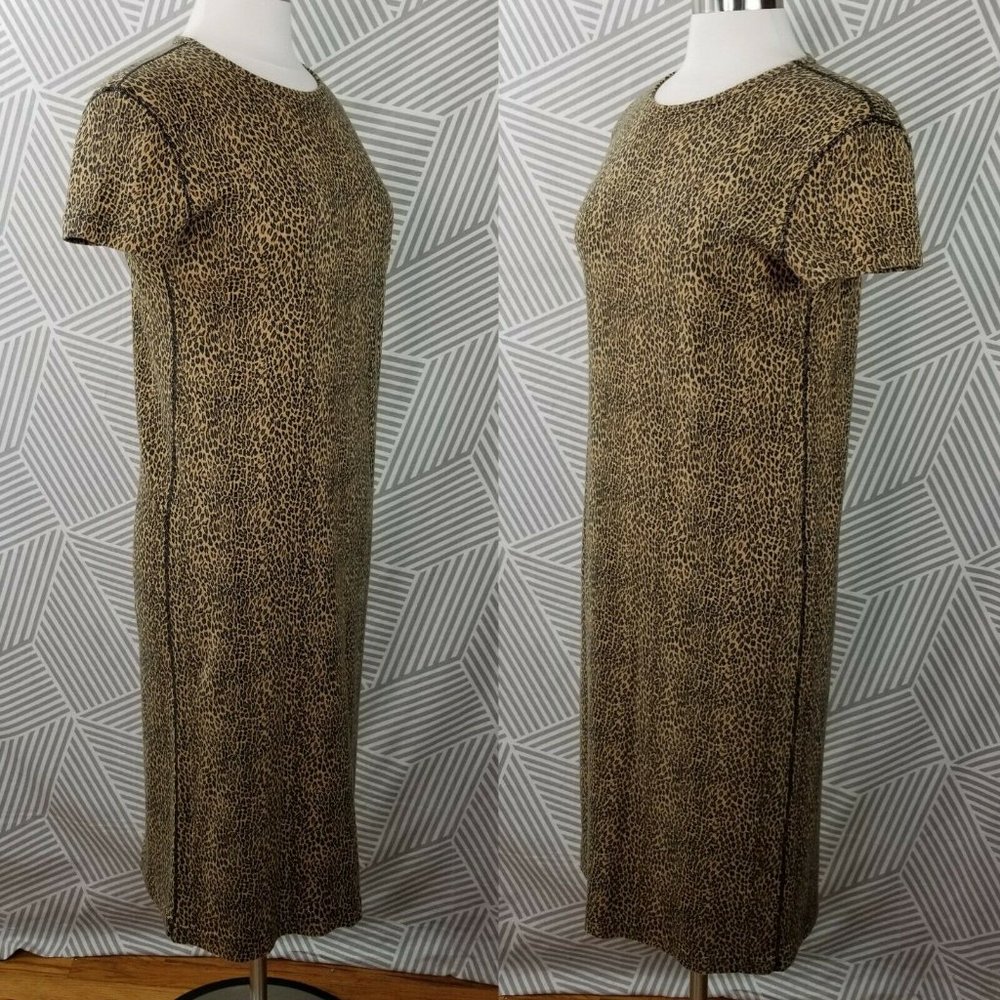 Jones NY Leopard Dress Size Large Petite stretch - Picture 3 of 5